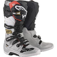 Alpinestars Tech 7 Black Silver White and Gold Boots