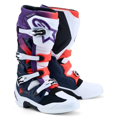 Alpinestars 2027 Tech 7 MY25 Boot - Purple White Dark Blue Fluro Red