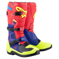 Alpinestars Tech 3 Boot - Bright Red/Dark Blue/Fluro Yellow