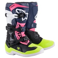 Alpinestars Youth Tech 3S V2 Black Blue Pink Boots - Black/Blue/Pink