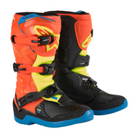 Alpinestars Tech 3S Youth Boot - Fluro Orange/Enamel Blue/Fluro Yellow