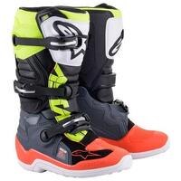 Alpinestars Youth Tech 7S Boots - Black/Grey/Red/Yellow