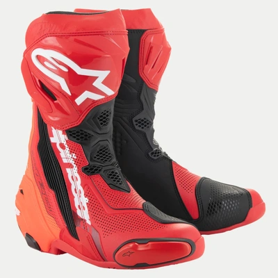 Alpinestars Supertech R V2 Vented Boot - Red/Fluro Red