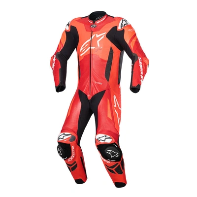 Alpinestars GP Plus V4 Sprint 1 Piece Leather Motorcycle Suit - Fluro Red/Mid Red/White