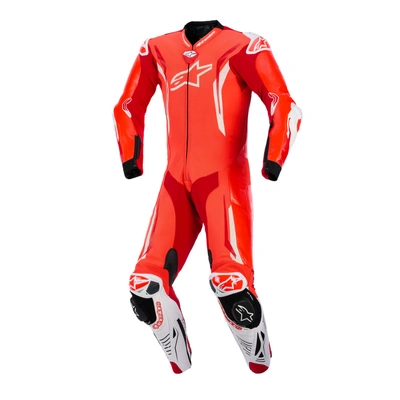Alpinestars GP Tech V5 1 Piece Leather Suit - Fluro Red/Bright Red/White