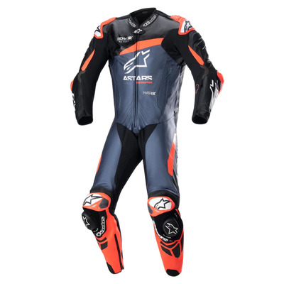 Alpinestars Gp Plus V4 1Pc Leather Suit - Black/Fluro Red/Dark Blue