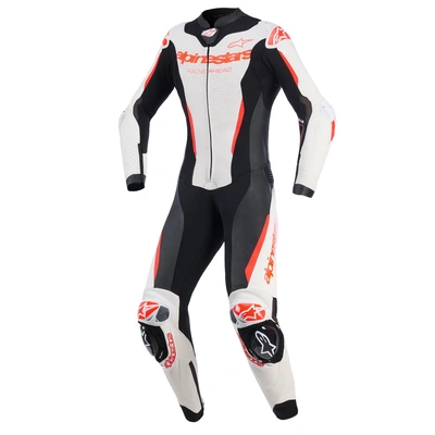 Alpinestars Womens Stella GP-R7 1 Piece Leather Suit - White/Black/Fluro Red