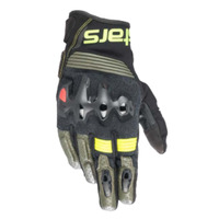 Alpinestars Halo Leather Gloves - Green/Black/Fluro Yellow