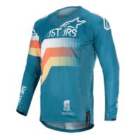 Alpinestars Techstar Venom Petrol White and Orange Jersey