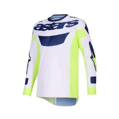 Alpinestars 2026 Racer Air Riway MX Jersey - Light Grey/Fluro Yellow/Blue