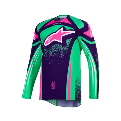 Alpinestars 2026 Techstar Nomur MX Jersey - Deep Purple/Green/Fluro Pink