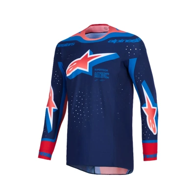 Alpinestars 2026 Supertech Vista MX Jersey - Dark Navy/Hot Coral/Cobalt