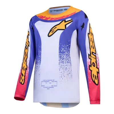 Alpinestars 2027 Fluid Drag Youth Jersey - Light Lilac Blue Iris Gold