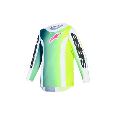 Alpinestars 2026 Youth Fluid Portl MX Jersey - Green/White/Black