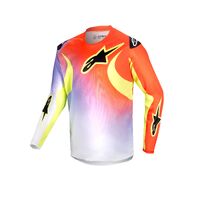Alpinestars 2024 Youth Racer Lucent Jersey - White/Red/Fluro Yellow