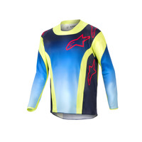 Alpinestars 2024 Youth Racer Hoen Jersey - Fluro Yellow/Blue/Night Navy