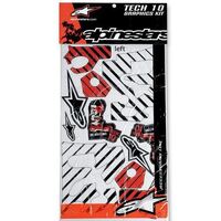 Alpinestars T10 Decal Kit - Red/White - S/M