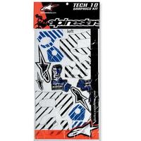 Alpinestars T10 Decal Kit - Blue/White - S/M