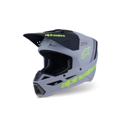 Alpinestars 2026 SM-3 Radium MX Helmet - Grey/Black/Fluro Yellow/Matte
