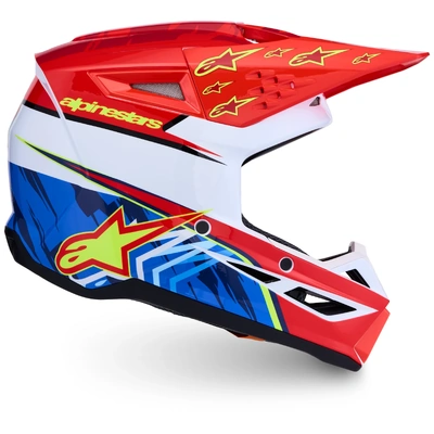Alpinestars SM3 Falcon Helmet ECE06/DOT - Fluro Red White Blue Fluro Yellow