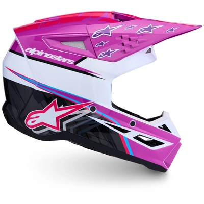 Alpinestars SM3 Falcon Helmet ECE06/DOT - Purple White Black Fluro Pink