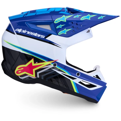 Alpinestars SM3 Falcon Helmet ECE06/DOT - Blue White Black Fluro Pink Fluro Yellow