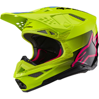 Alpinestars 2024 Supertech SM-10 Unite Helmet - Ece 22.06 - Fluro Yellow/Black/Diva Pink