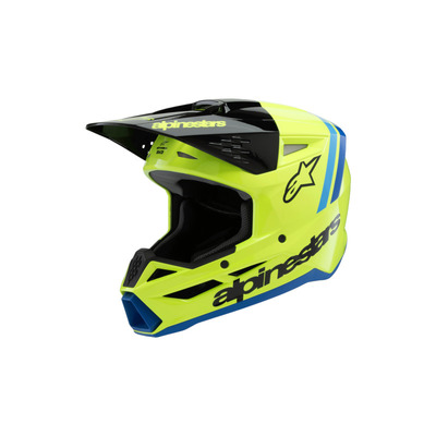 Alpinestars SM3 Radium Youth Helmet - ECE06 - Fluro Yellow/Black/Blue Glossy