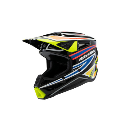 Alpinestars SM3 Wurx Youth Helmet - ECE06 - Black/Yellow Fluro/Blue/Red Glossy