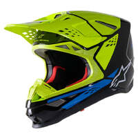 Alpinestars SM-8 Factory Helmet - Black/Fluro Yellow/Blue