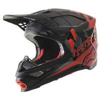Alpinestars SM-8 Echo Helmet - ECE - Black/Dark Grey/Fluro Red