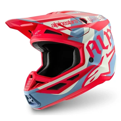 Alpinestars S-M7 Beast Coast MX Helmet - Light Gray/Hot Orange Matte