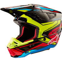 Alpinestars 2024 SM-5 Action 2 Helmet - Ece 22.06 - Black/Fluro Yellow/Bright Red