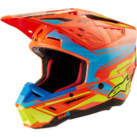 Alpinestars 2024 SM-5 Action 2 Helmet - Ece 22.06 - Fluro Orange/Cyan/Fluro Yellow