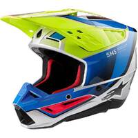 Alpinestars 2024 SM-5 Sail Helmet - Ece 22.06 - Fluro Yellow/Enamel Blue/Silver