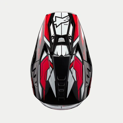Alpinestars Visor for ECE 22.06 SM5 Action 2 - Black/White/Bright Red Gloss - OS