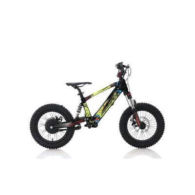 Azonic Flow 16 Rancid LE E-Balance Bike - 24V/5Ah/350W - Yellow/Multi - 16''