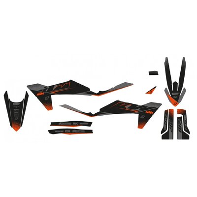 BLACKBIRD GRAPHICS KIT MAT BLK KTM SX SXF 23-24 EXCF 24-25