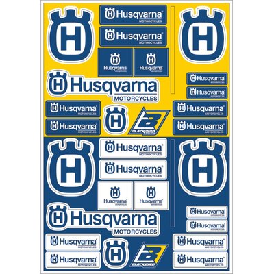 BLACKBIRD DECAL UNIVERSAL HUSQVARNA LOGO STICKER SHEET