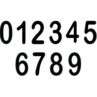 MCS 150mm Arial Numbers - Black