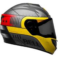 Bell SRT Special Devil May Care Helmet - Matte Grey/Yellow
