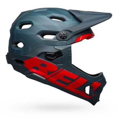 Bell Super DH Spherical MIPS Bicycle Helmet - Prime Matte Blue/Crimson
