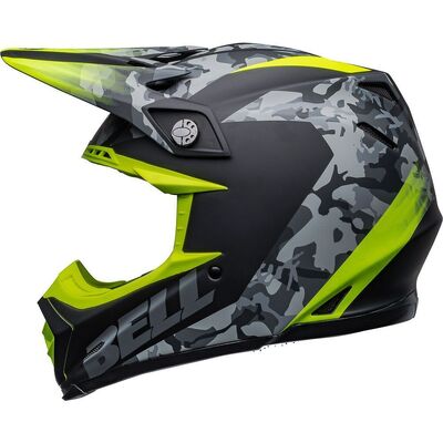 Bell Moto-9 MIPS Venom Matte Black Camo Hi Viz Helmet