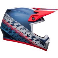 Bell 2023 MX-9 MIPS Offset Helmet - Matte Metal Blue/White