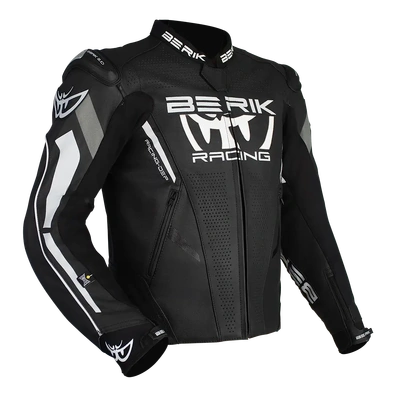 Berik Apex Leather Jacket - Black/White