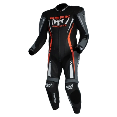 Berik Sicily 1 Piece Race Suit - Black/Grey/Red