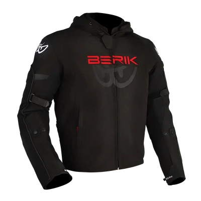 Berik Star Riding Hoodie - Black/Fluro Red