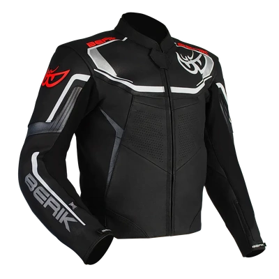 Berik Strada Leather Jacket - Black/White