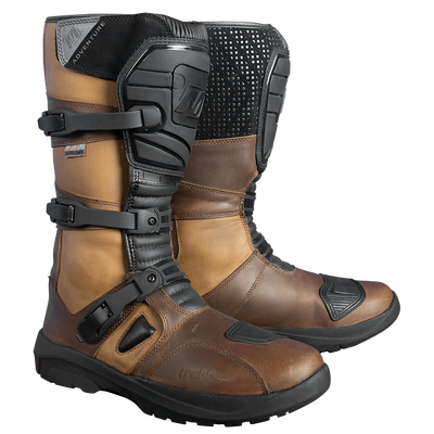 Motodry Trekker Adventure Leather Waterproof Boots - Black/Brown