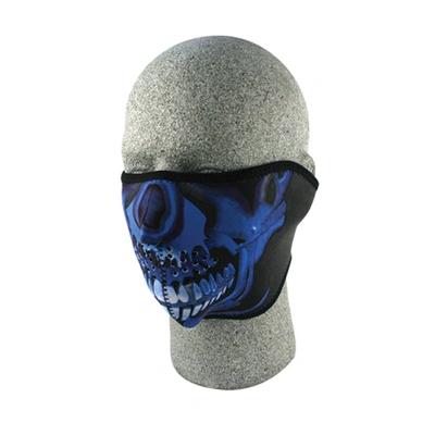 Zan Headgear Neoprene Half Mask - Blue Chrome Skull - OS